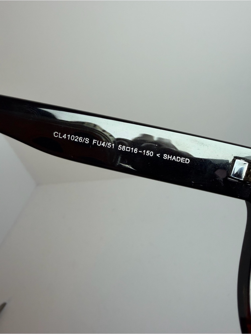 Celine Shadow CL41026/S Sunglasses Black Flat Top Frame/Tortoise Shell Bottom - Picture 5 of 11